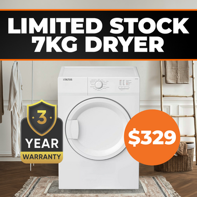 7KG Altus dryer on sale $329 - Save $100  