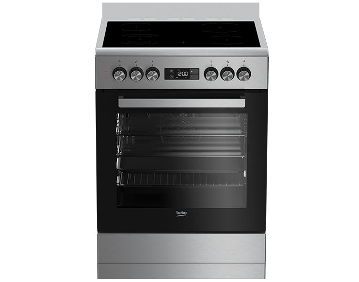 Beko 60cm Stainless Vitroceramic Upright Cooker image_1