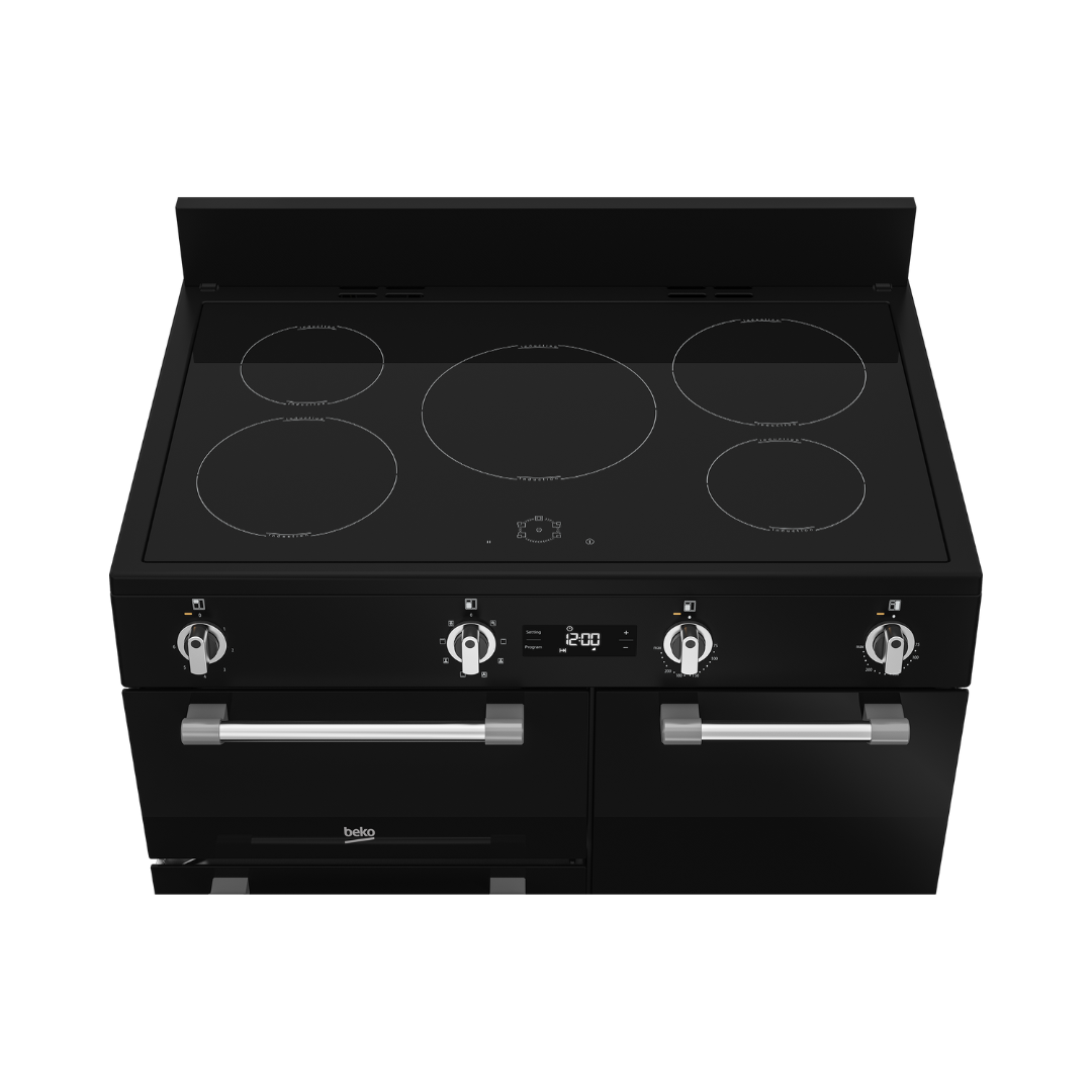 Beko 185L Multi Oven Upright Cooker in Black (Triple Cavity with Induction Cooktop) image_3