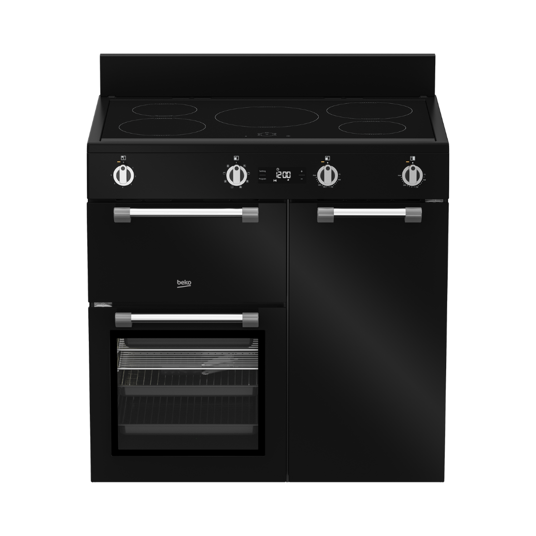 Beko 185L Multi Oven Upright Cooker in Black (Triple Cavity with Induction Cooktop) image_1