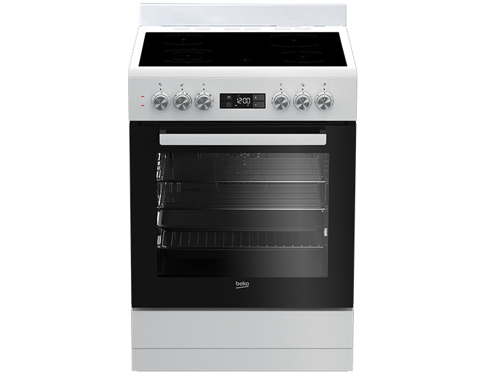 Beko 60cm White Vitroceramic Upright Cooker image_1