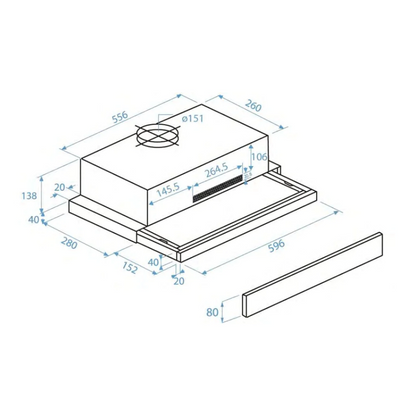 Beko 60cm Slide Out Rangehood