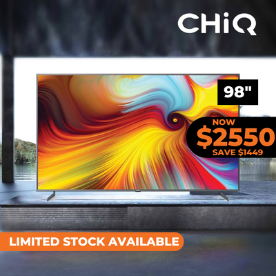 Chiq 98" QLED Gaming TV on sale now $2550 - Save $1449