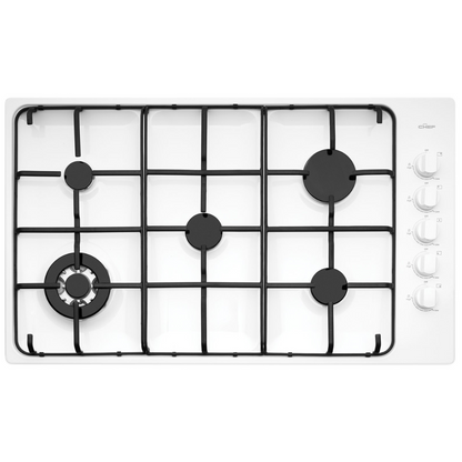 Chef 86cm Gas Cooktop In White