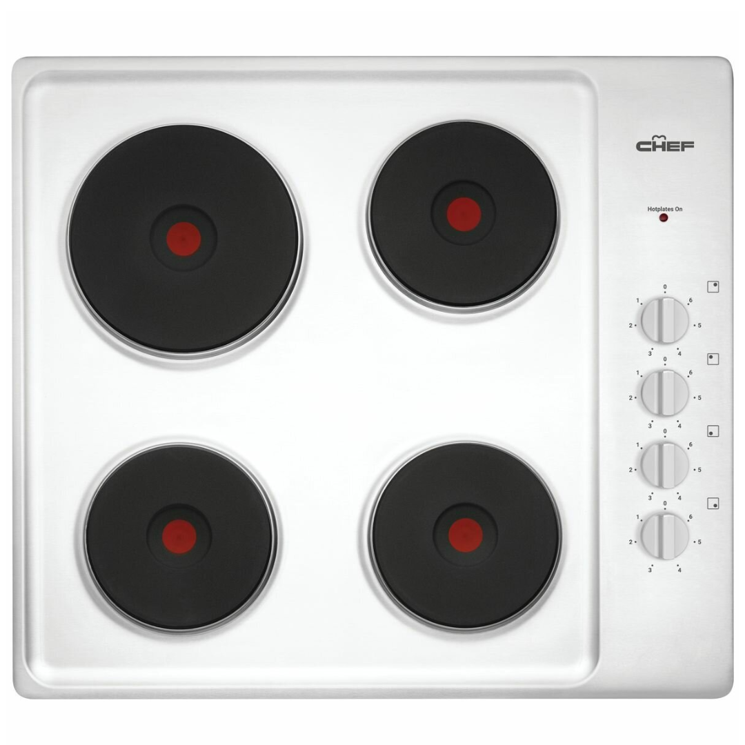 Chef 60cm 4 Zone Electric Cooktop In Stainless Steel