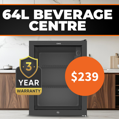 Lifestyle image of a Chiq 64L beverage centre with a 3 year warranty and for sale 