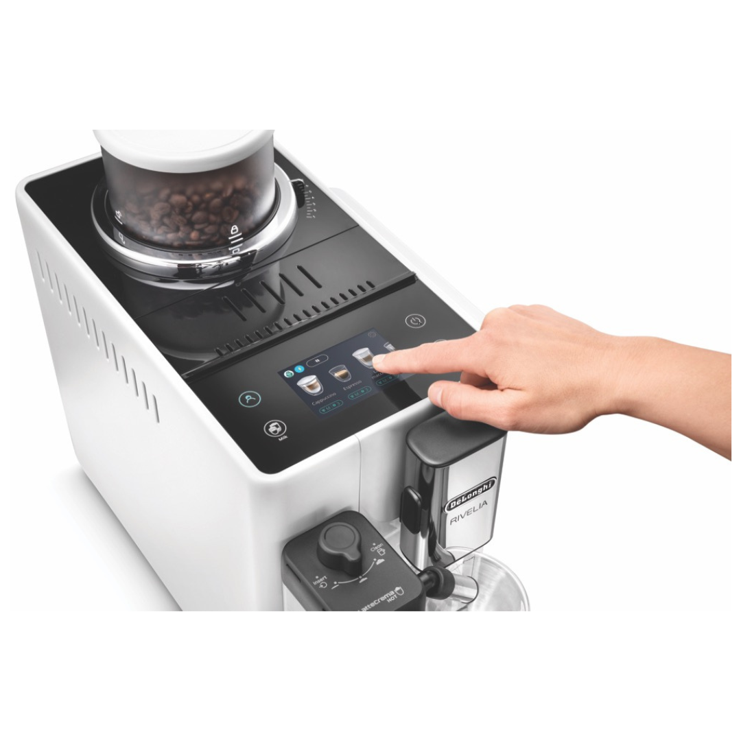 Delonghi Rivelia Fully Automatic Coffee Machine Arctic White