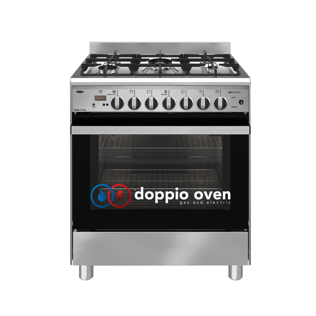 Emilia 70cm Stainless Steel Bi-Energy Upright Cooker with Doppio Oven Technology image_1