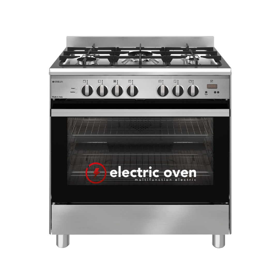 Emilia 80cm Stainless Steel Duel Fuel Upright Cooker with Electric Oven image_1