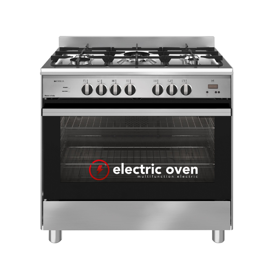 Emilia 90cm Dual Fuel Cooker Upright Cooker with Electric Oven image_1