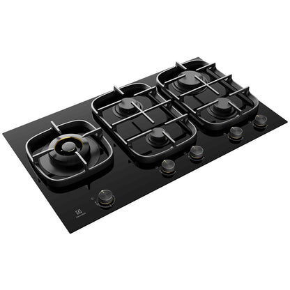 Electrolux 90cm 5 Burner Gas Cooktop in Black