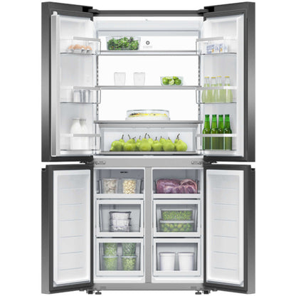Fisher & Paykel 498L Freestanding Quad Door Refrigerator Freezer in Black