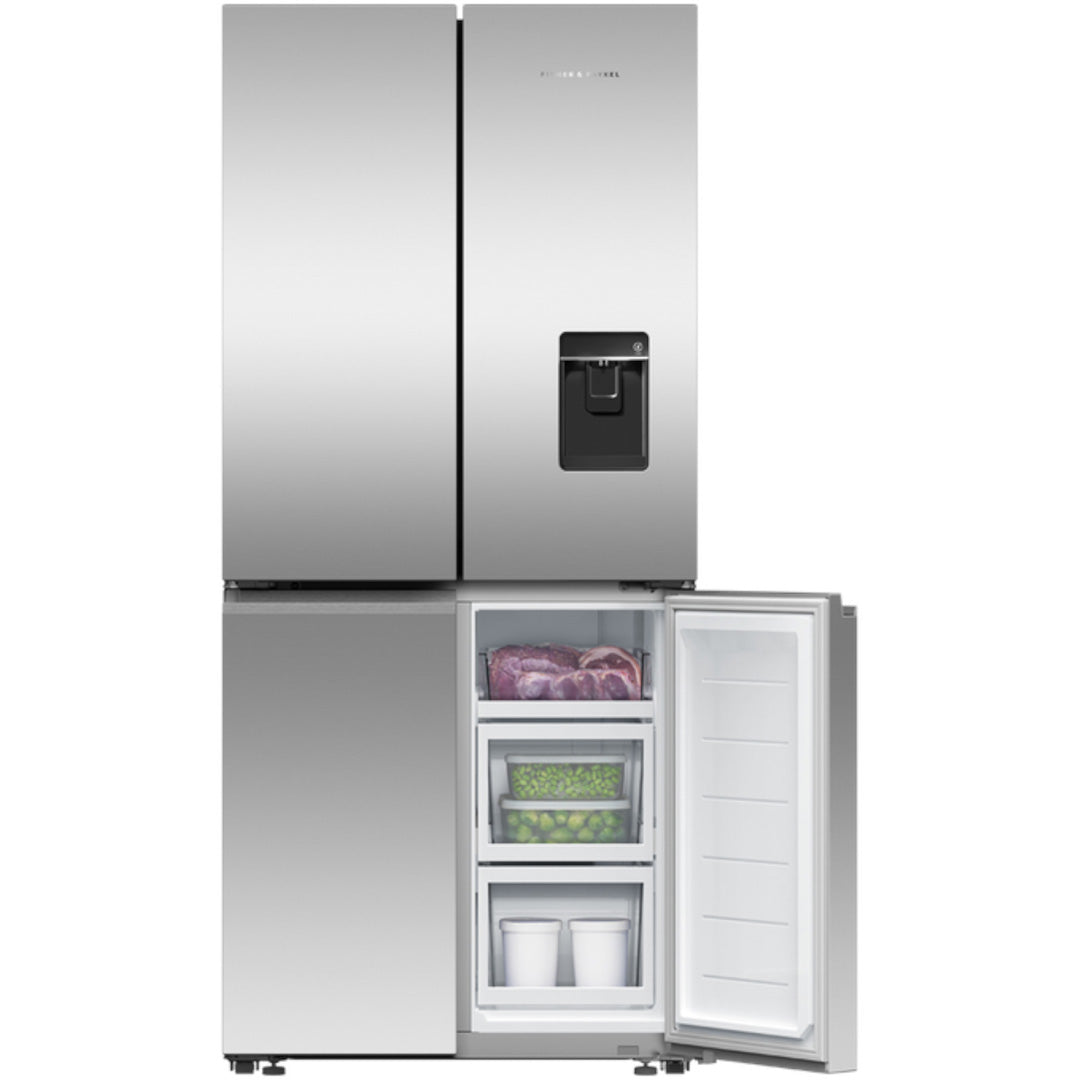 Fisher & Paykel 498L Freestanding Quad Door Refrigerator Freezer with Ice and Water