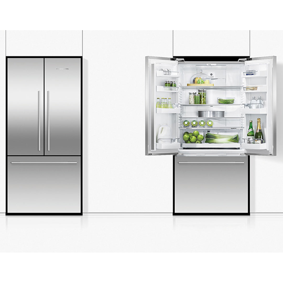 Fisher Paykel RF522ADX5 519L Stainless Steel French Door Fridge Open Closed
