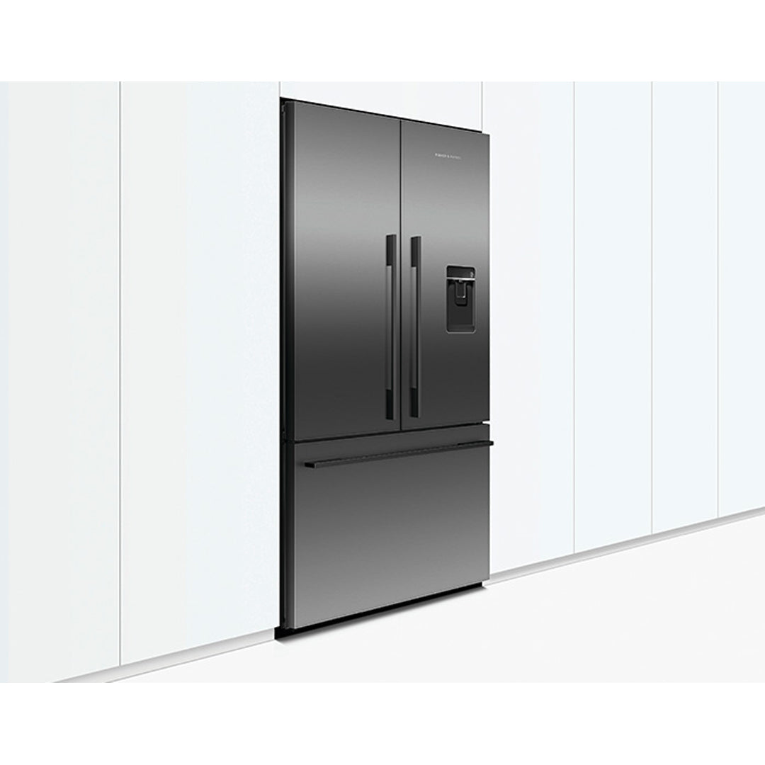 Fisher Paykel RF610ADUB5 900mm 614L Ice Water Black French Door Fridge Angle
