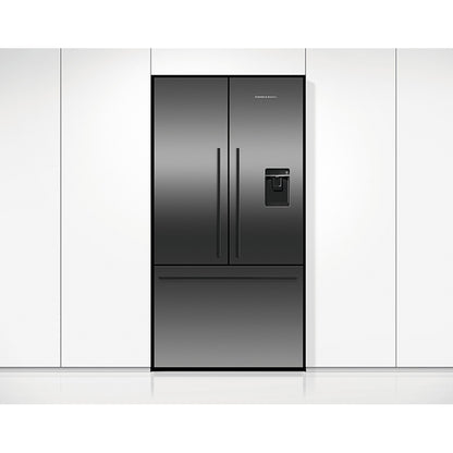 Fisher Paykel RF610ADUB5 900mm 614L Ice Water Black French Door Fridge Lifestyle closed