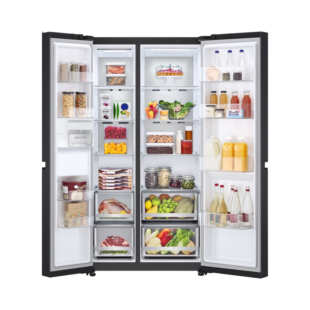 LG 655L Side by Side Fridge Matte Black