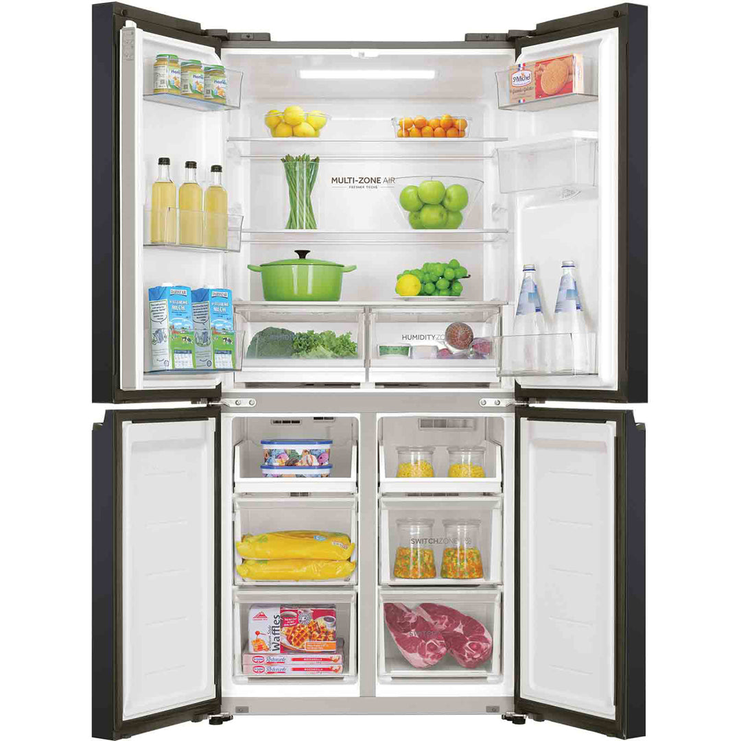 Haier 508L Quad Door Refrigerator Freezer in Black