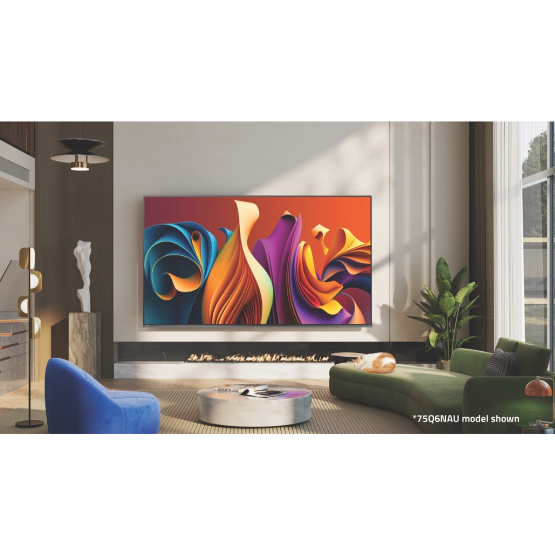 Hisense Q6NAU 4K QLED Smart TV lifestyle image in a modern living space