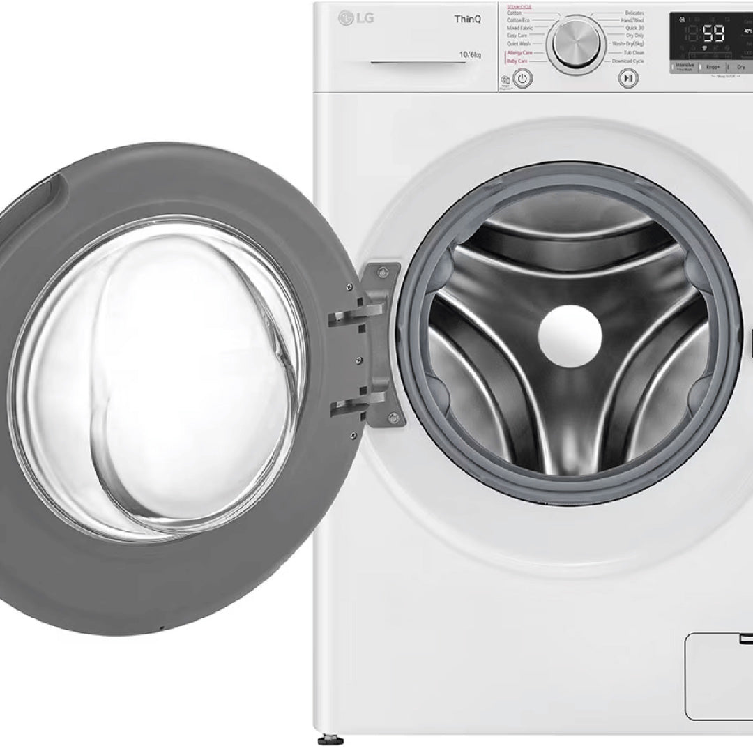 LG 10kg/6kg Series 5 White Front Load Washer Dryer Combo image_3