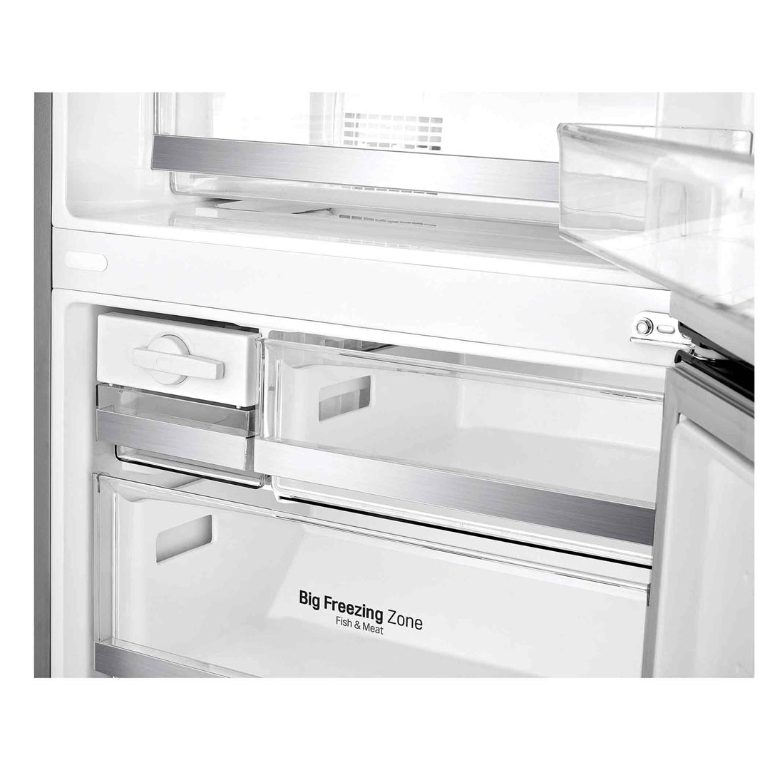 LG GB455PL 454L Bottom Mount Fridge with Door Cooling in Stainless Finish Ice Tray