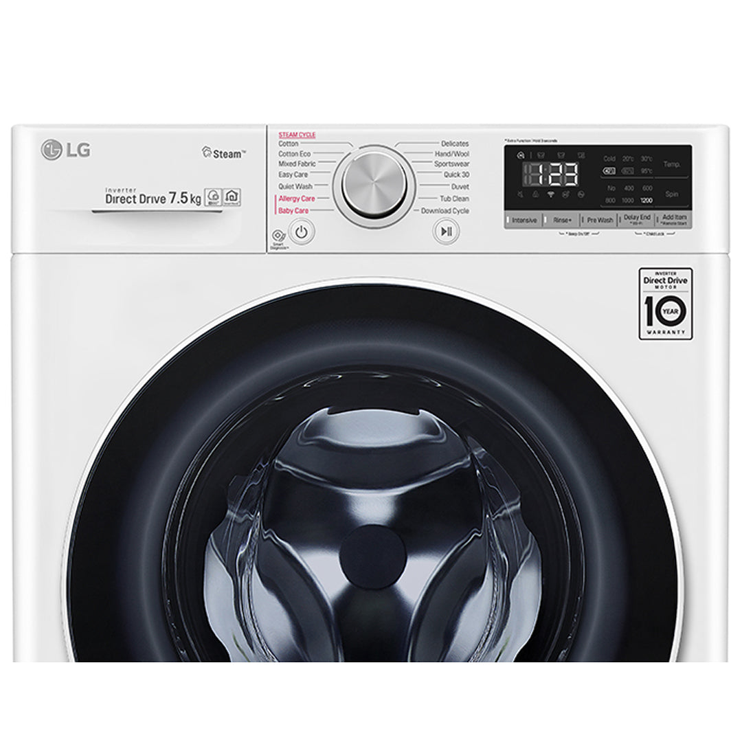 LG 7.5kg Front Load Washing Machine with Steam