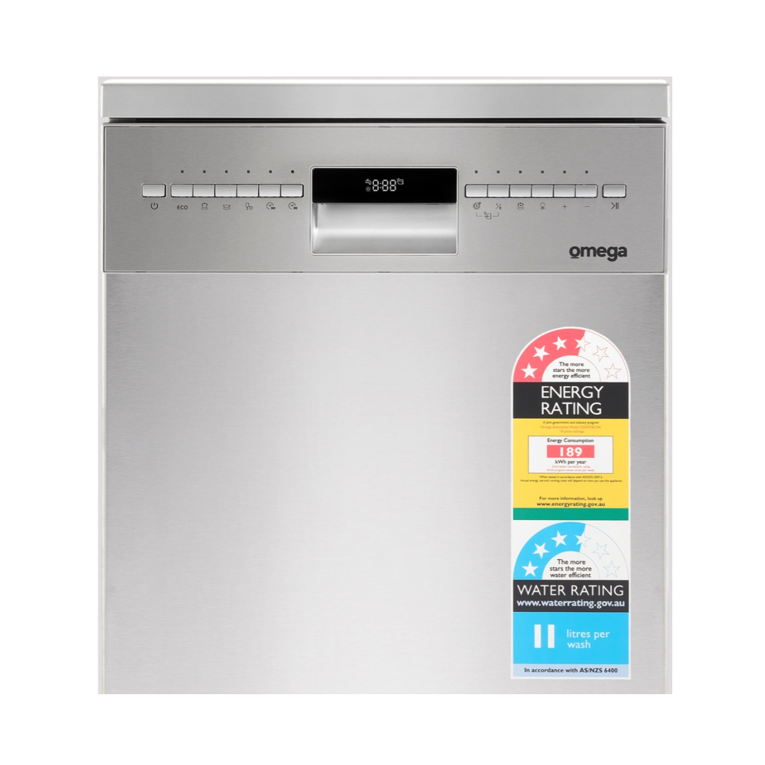 Omega Appliances 45cm Compact Freestanding Dishwasher Stainless Steel