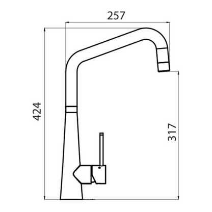 Oliveri Essente Square Gooseneck Mixer Tap Stainless Steel