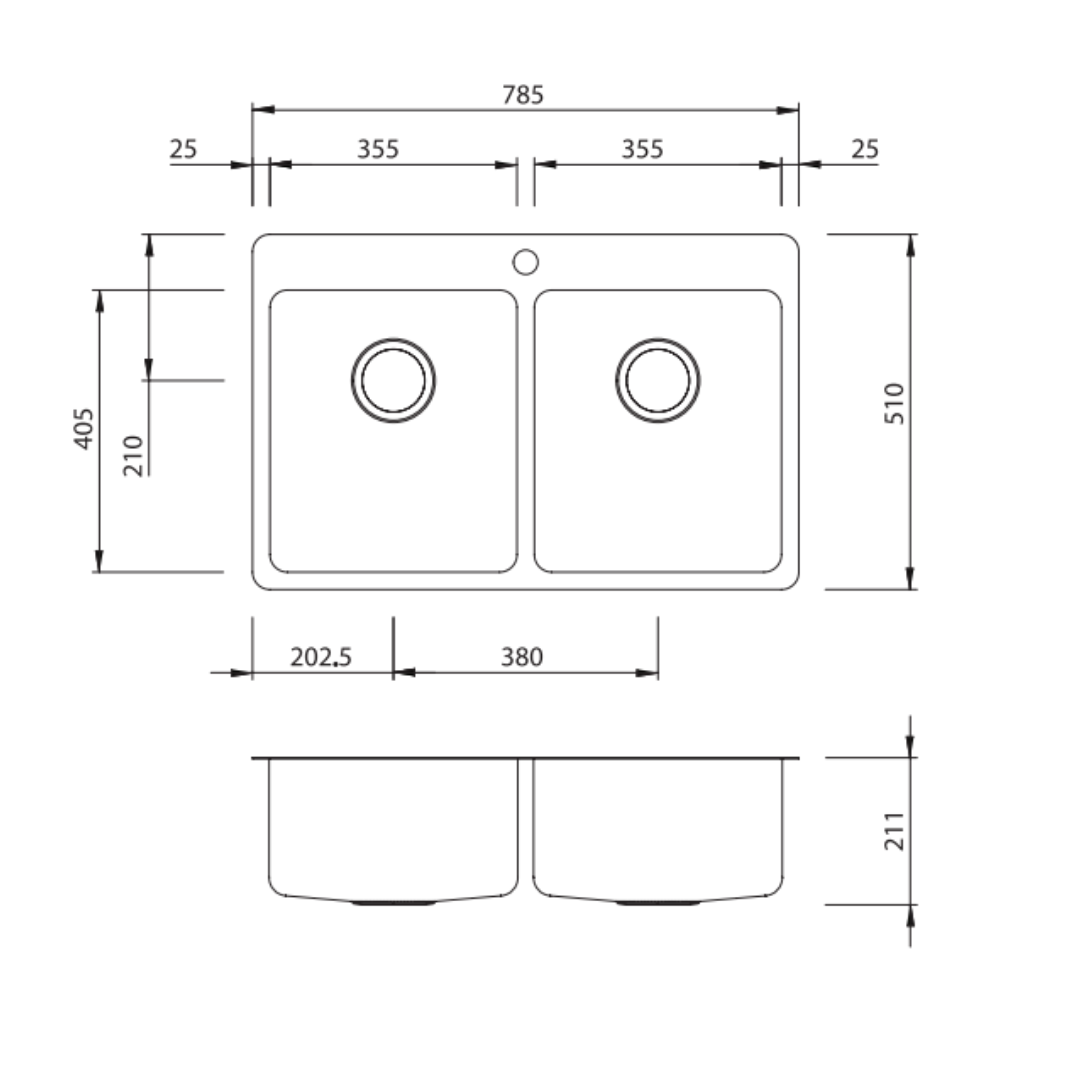 Oliveri Sonetto Double Bowl Top Mount Sink