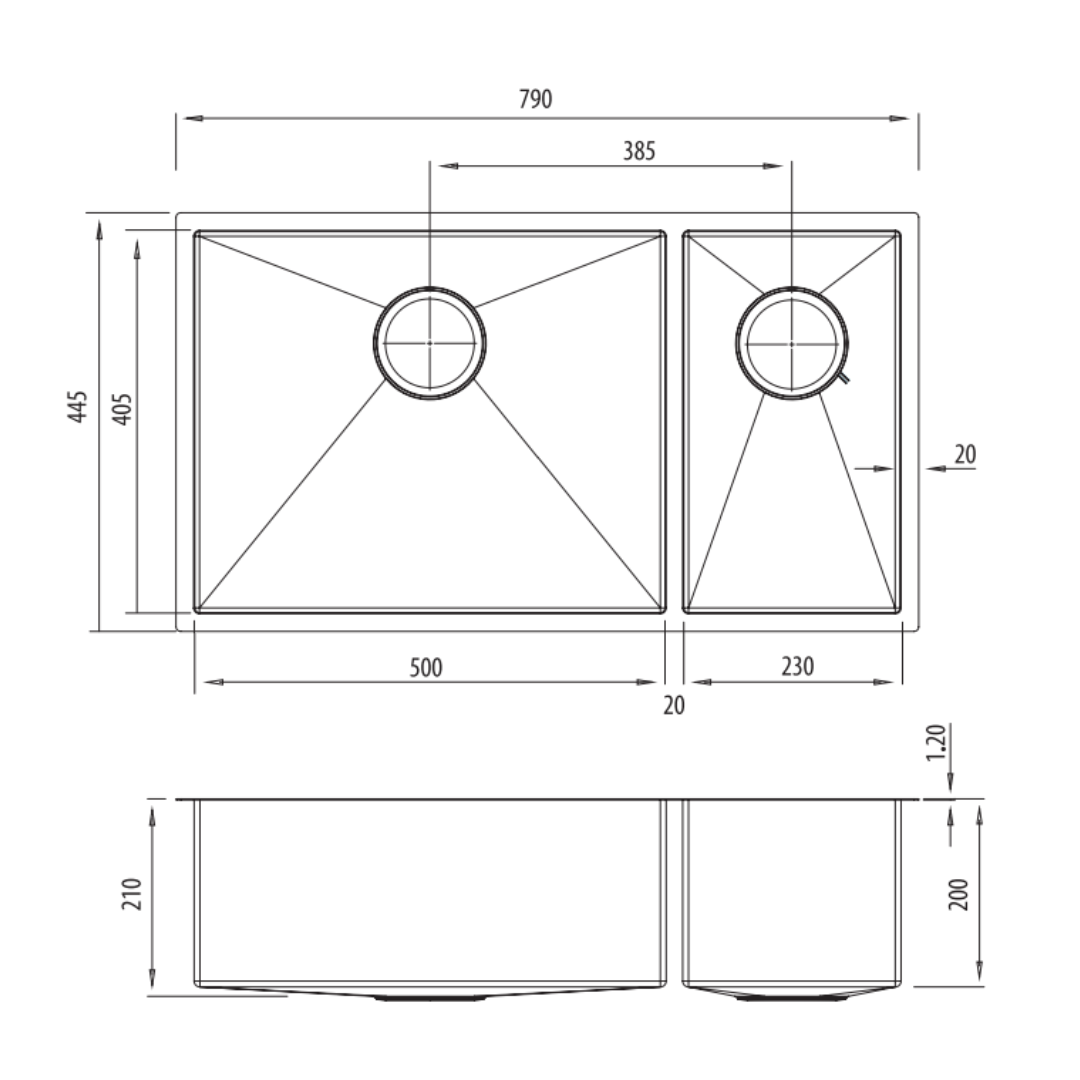 Oliveri Spectra 1 and 1/2 Bowl Sink Stainless Steel