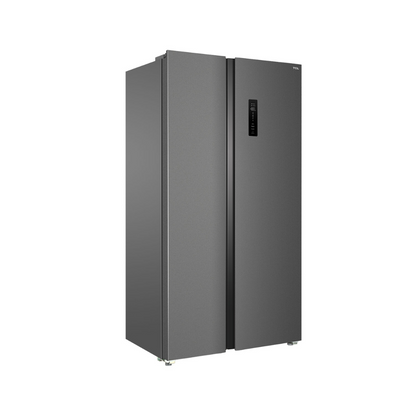 P525SBC TCL 505L Side By Side Grey Fridge with Digital Display Angle