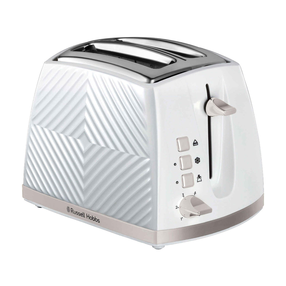 Russell Hobbs Groove 2 Slice Toaster in White