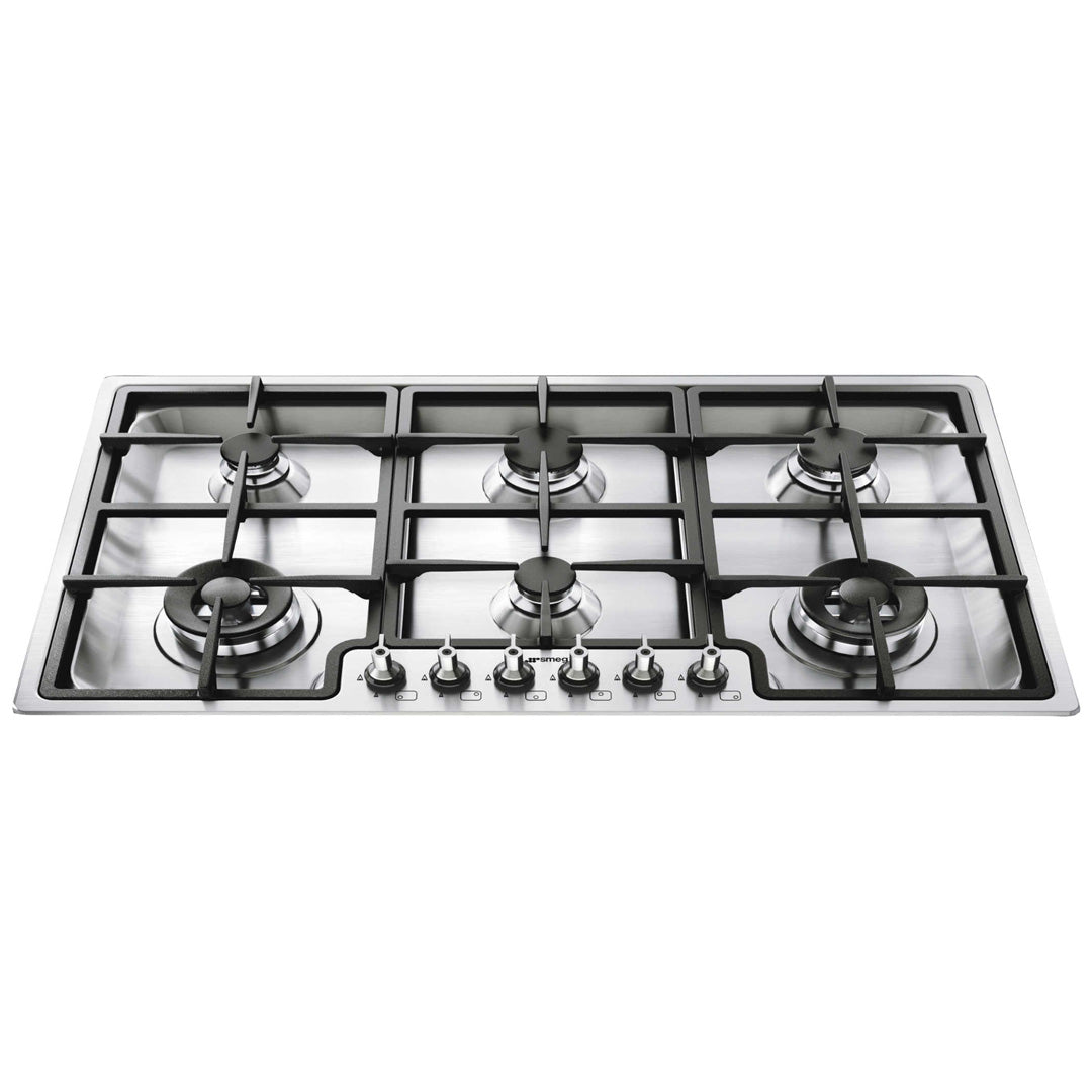Smeg 90cm Low Profile Gas Cooktop in Stainless Steel