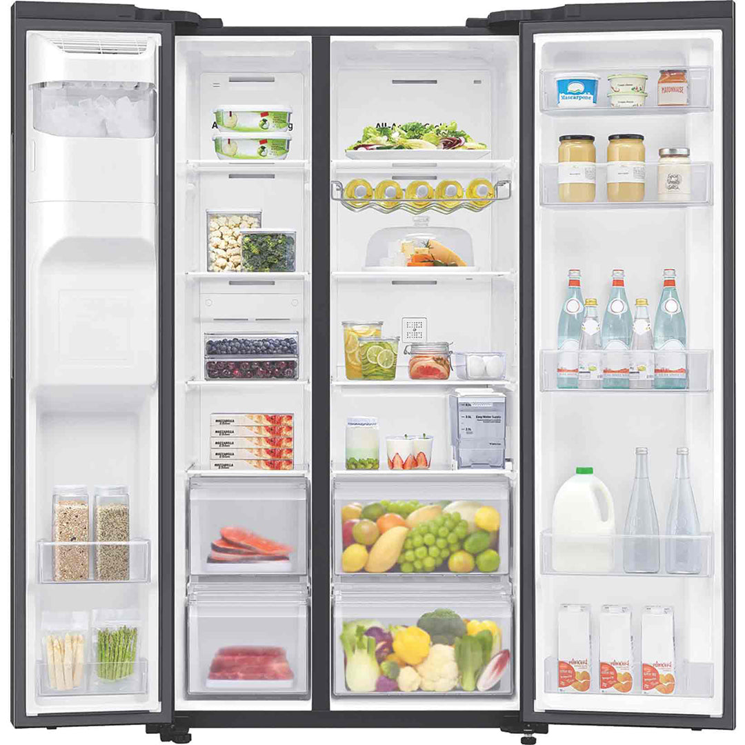 Samsung 635L Side by Side Refrigerator Matte Black Stainless