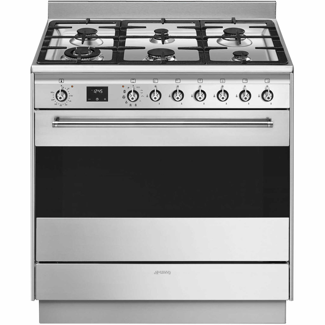 Smeg 90cm Dual Fuel Freestanding Stove in Stainless Steel