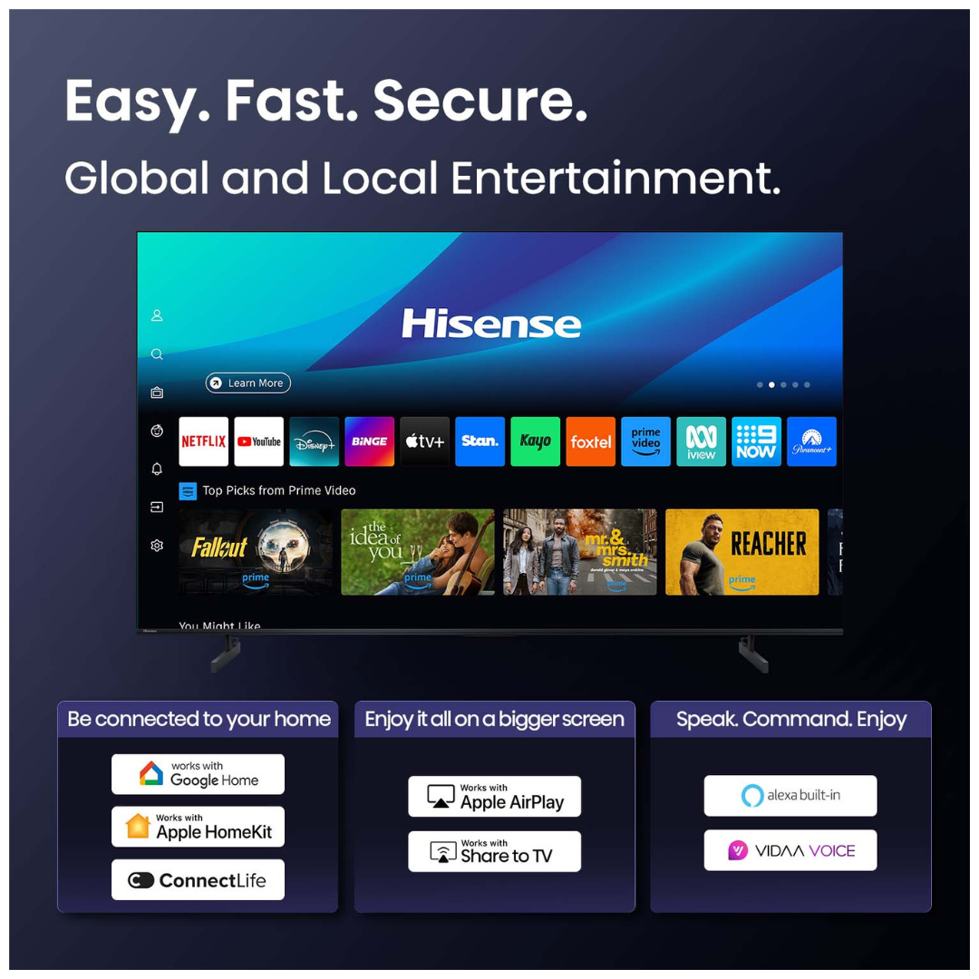 Hisense 50" U6QAU PRO 4K QLED 144Hz Smart TV (2025)