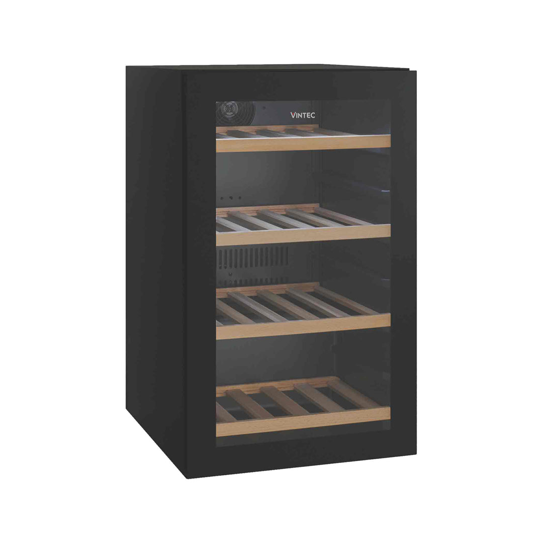 Vintec 35 Bottle Wine Cabinet in Black Glass