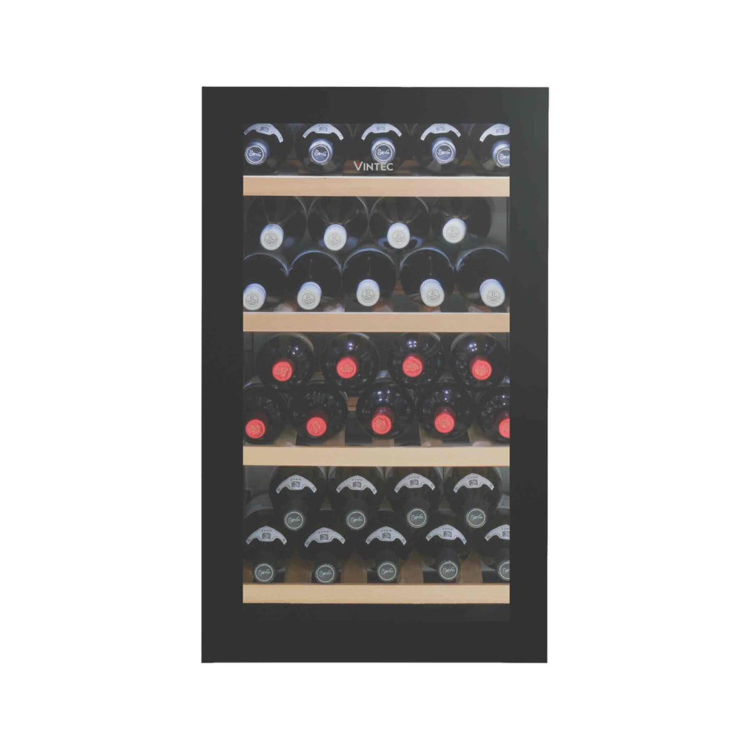 Vintec 35 Bottle Wine Cabinet in Black Glass
