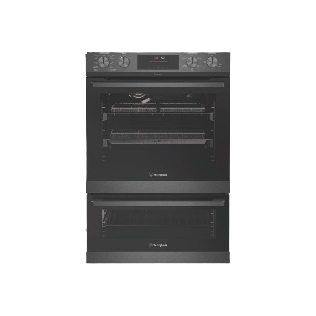 Westinghouse 60cm Multi-Function 10/5 Pyrolytic Duo Oven with AirFry and SteamBake, Dark Stainless Steel