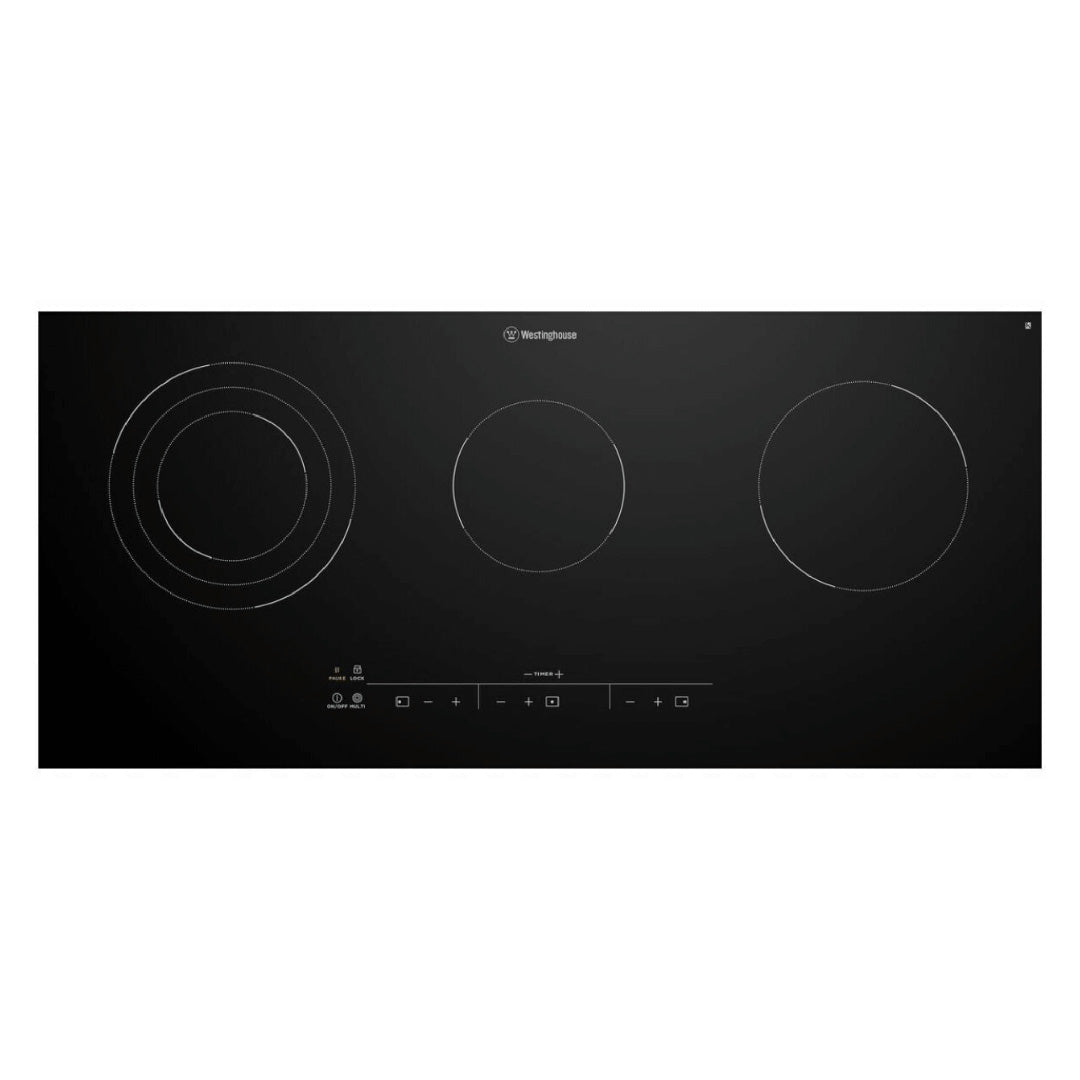 Westinghouse 90cm 3 Zone Ceramic Cooktop with Triple Zone and Hob2Hood