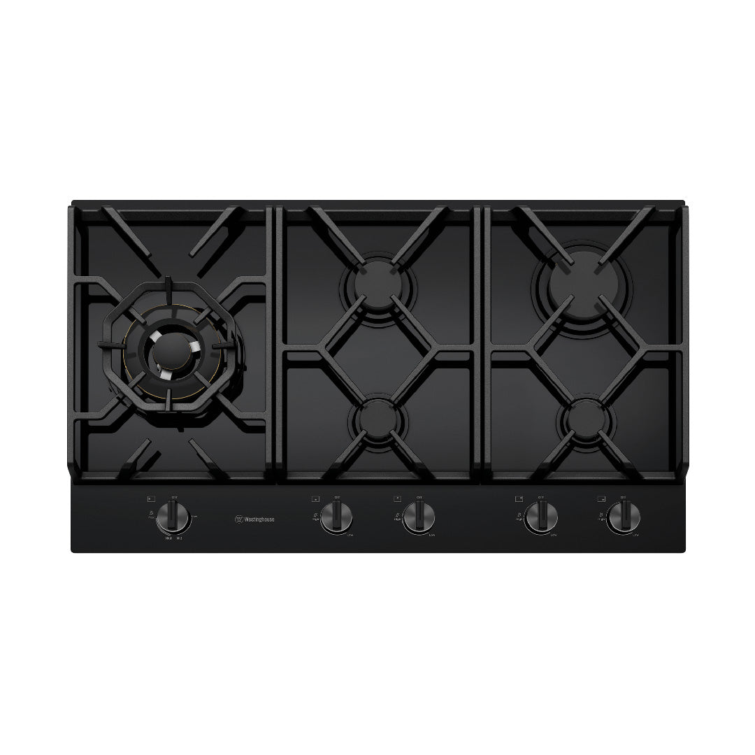 Westinghouse 90cm 5 Burner Black Ceramic Gas Glass Cooktop image_1