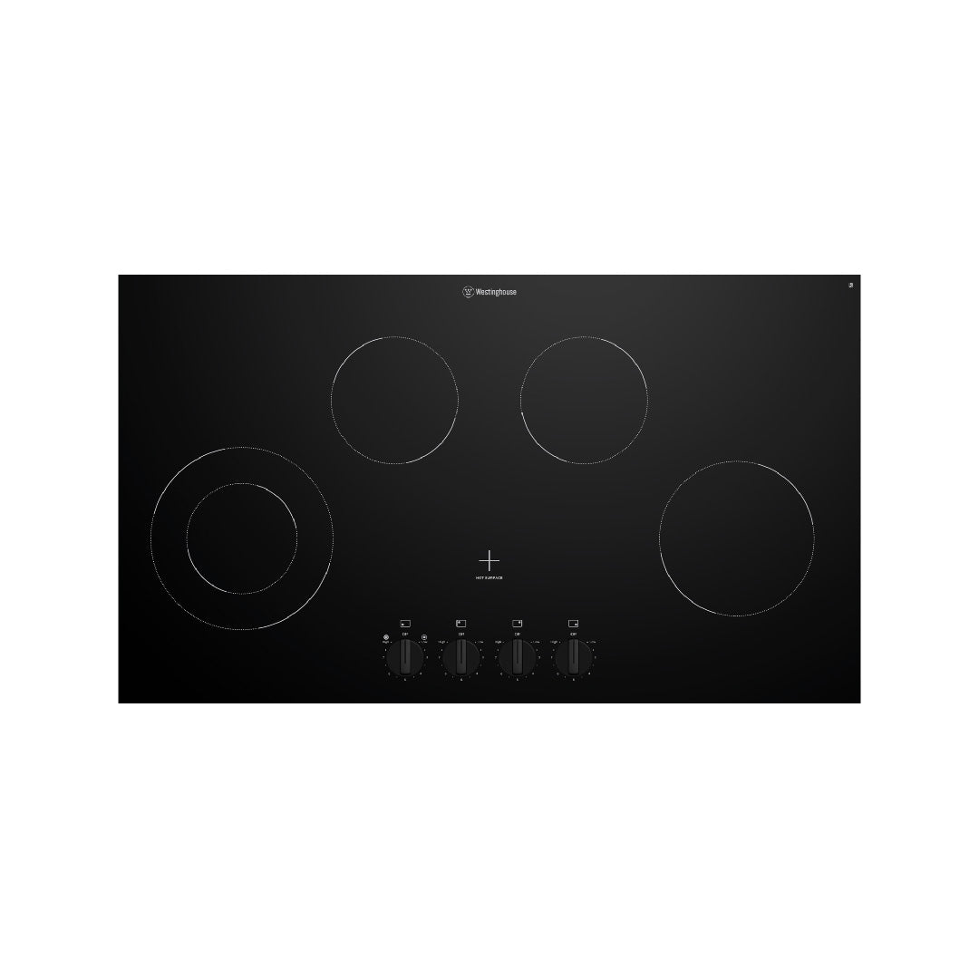 Westinghouse 90cm Ceramic Cooktop 4 Zone with Double Zone and Knob Controls