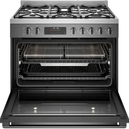 Westinghouse 90cm Dual Fuel Pyrolytic Freestanding Cooker with AirFry and SteamBake Dark Stainless Steel