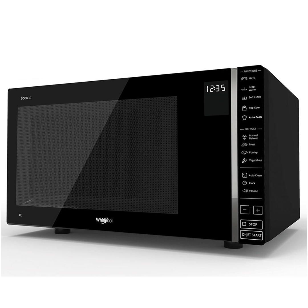 Whirlpool 30L 900W Solo Auto Cook Microwave In Black