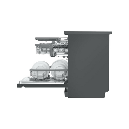 LG 15 Place QuadWash Dishwasher Matte Black Auto Door Open